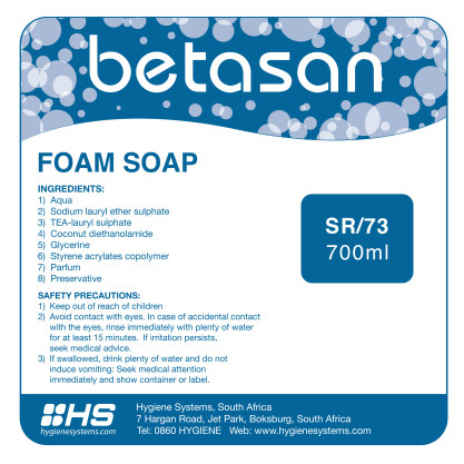 SSC-BET-001 - BETASAN FOAM SOAP - 700ml x 6