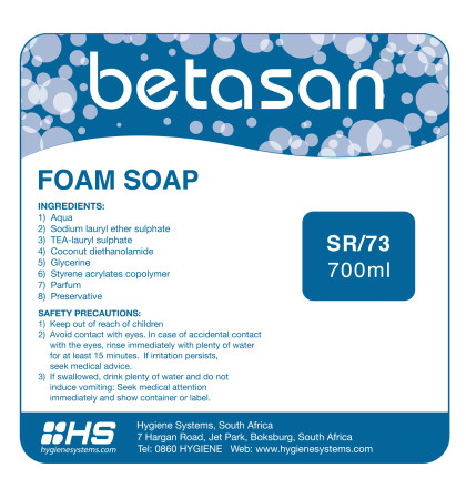 SSC-BET-001 - BETASAN FOAM SOAP - 700ml x 6